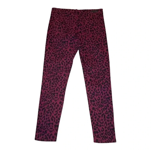 Sanctuary Social Standard Women's Ankle Skinny‎ Jeans Size 6 Animal Print Maroon - Picture 1 of 8
